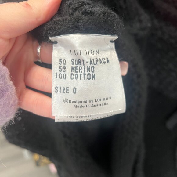 $580 Lui Hon Alcapa Distressed Open Knit Wool Pullover Sweater size 0 - Picture 8 of 8